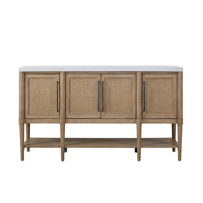 Cement Topped Server With Cane Insets - Sand Bernards Furniture