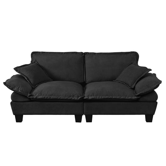 2 Seater Modular Loveseat With Curved Armrests Home Essentials