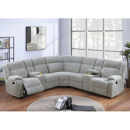 Power Motion Sectional LAF / RAF Loveseat With Console Cup Holders Home Essentials