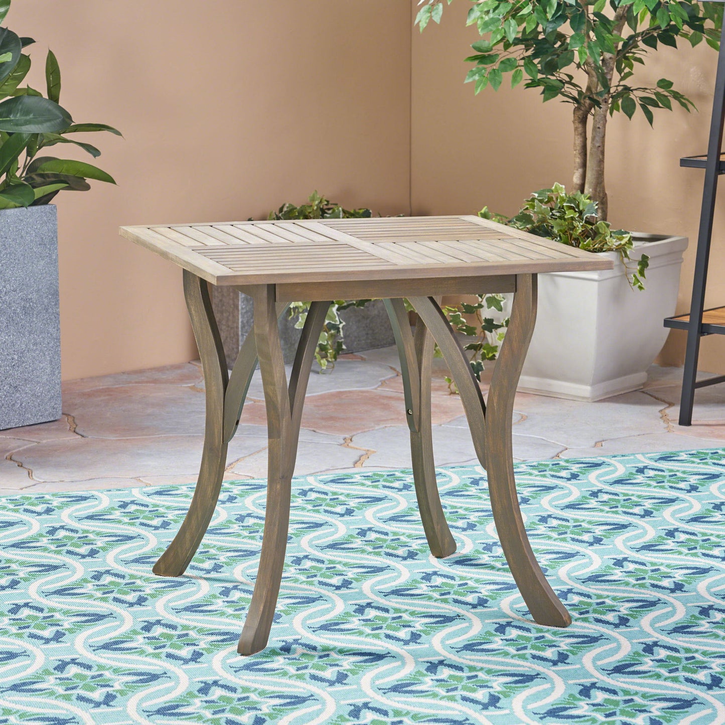 Hermosa - Stylish Outdoor Acacia Wood Table - Teak Gray Noble House