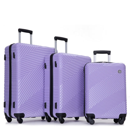 3 Piece Luggage Sets Lightweight Suitcase With Two Hooks, Spinner Wheels, Daily Nest