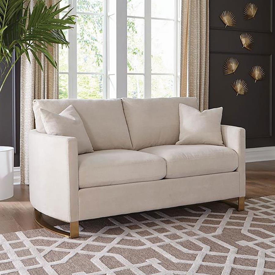 Corliss - Upholstered Arched Arm Loveseat CoasterElevations