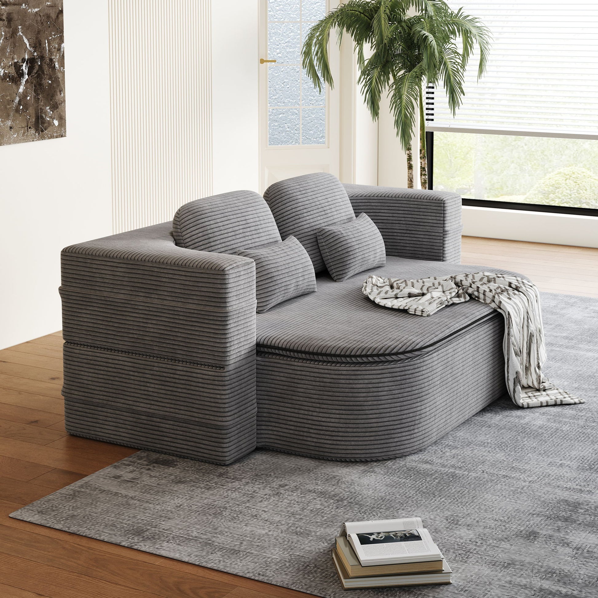 2 In 1 Foldable Sofa Bed With Multi Functional Blanket Home Essentials