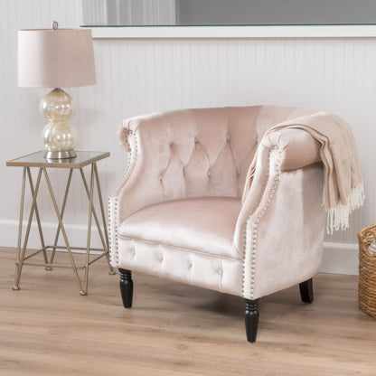 Celestialis - Upholstered Club Chair With Tub Design And Rolled Recessed Armrests Noble House