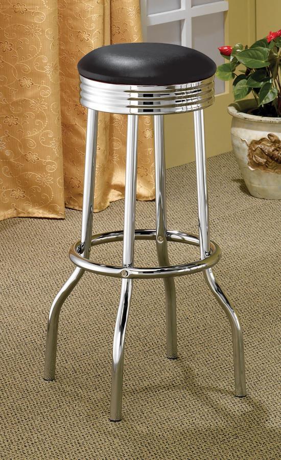 Retro - Upholstered Metal Swivel Bar Stool (Set of 2) CoasterEveryday