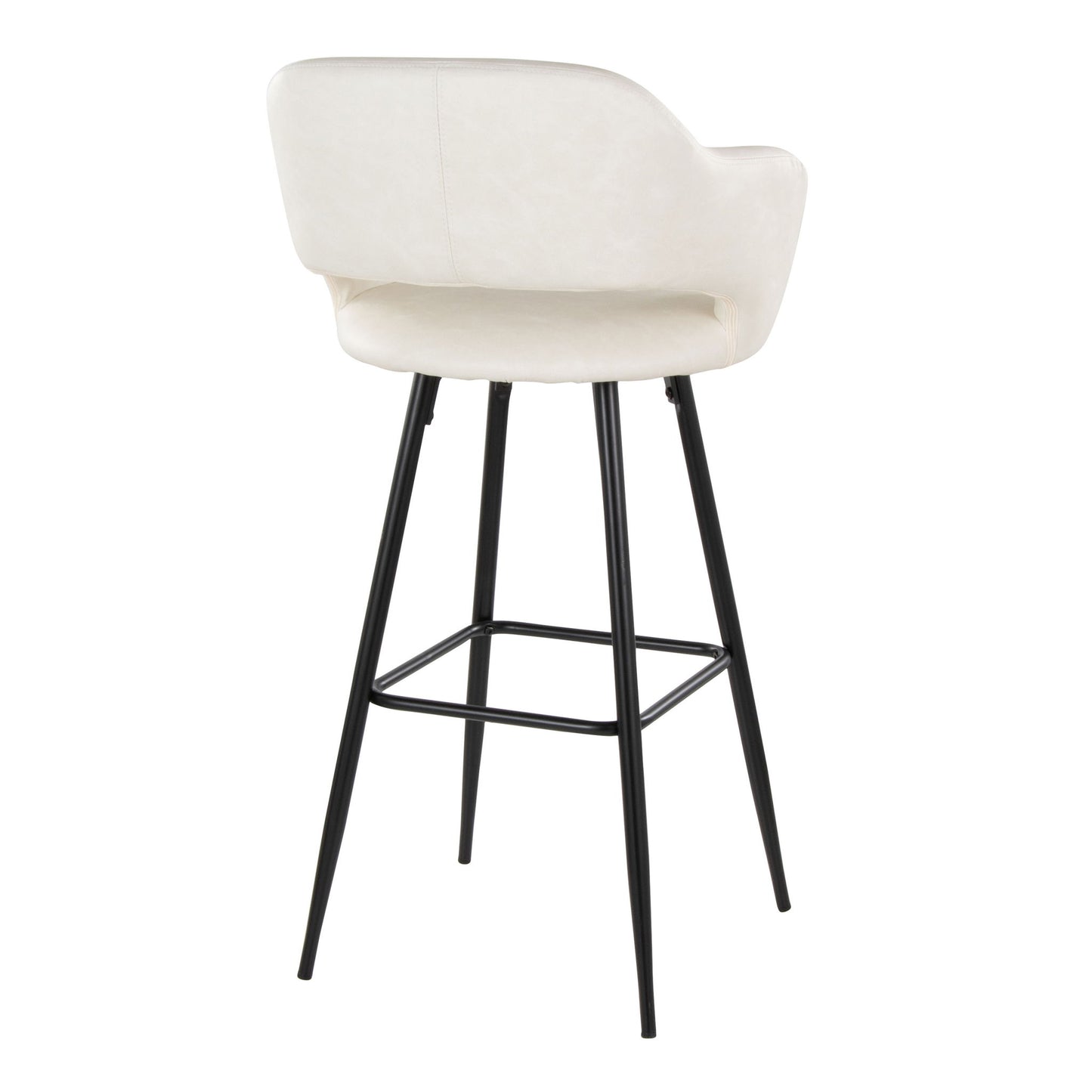 Margarite - Contemporary Fixed Height BarStool With Square Footrest (Set of 2) Lumi Source