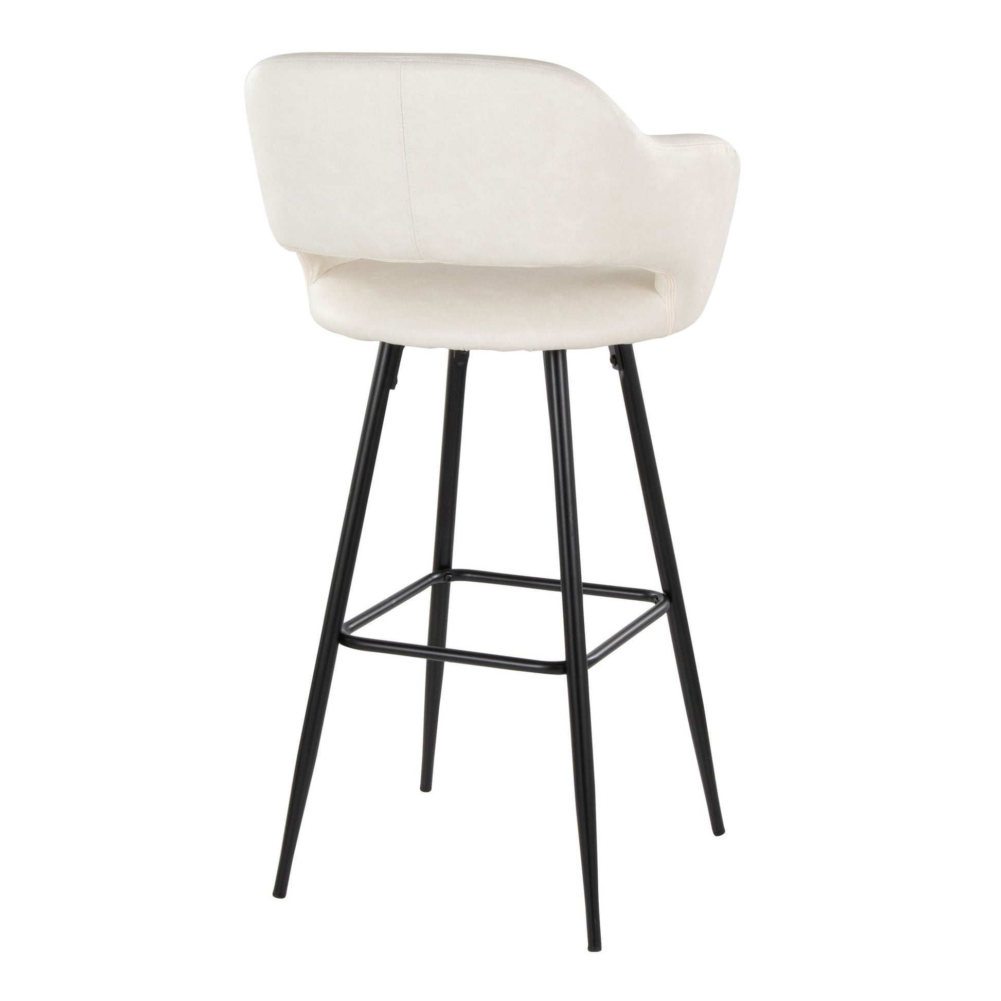 Margarite - Contemporary Fixed Height BarStool With Square Footrest (Set of 2) Lumi Source