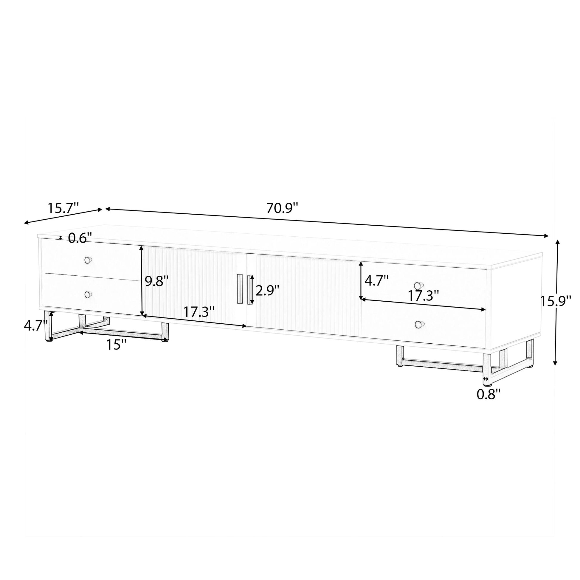 Modern TV Stand With Storage For Living Room Hearth and Haven