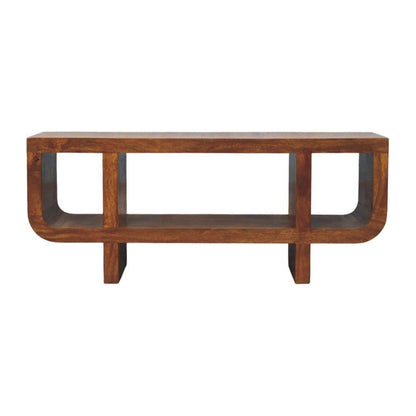 Orion - Curved Media Unit - Brown Artisan Furniture