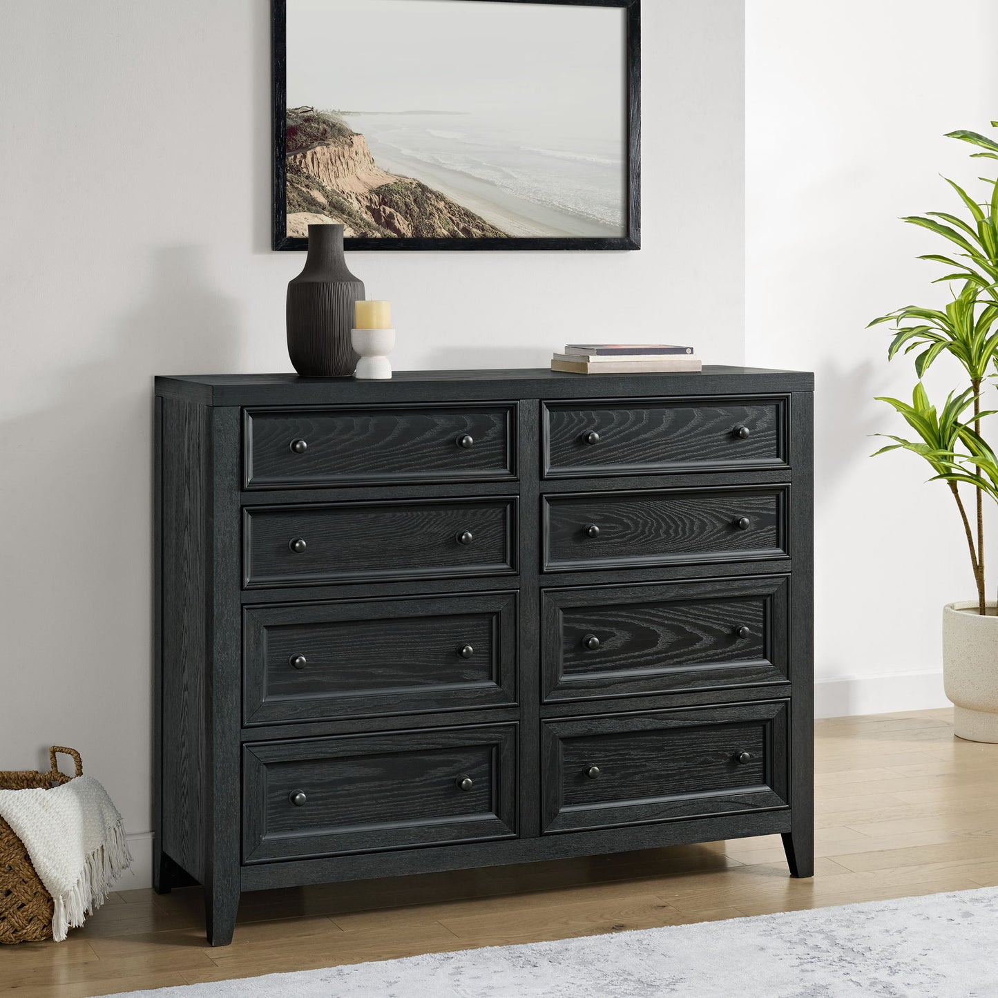 8 Drawer Dresser With Framed Fronts And Smooth Metal Glides Home Essentials