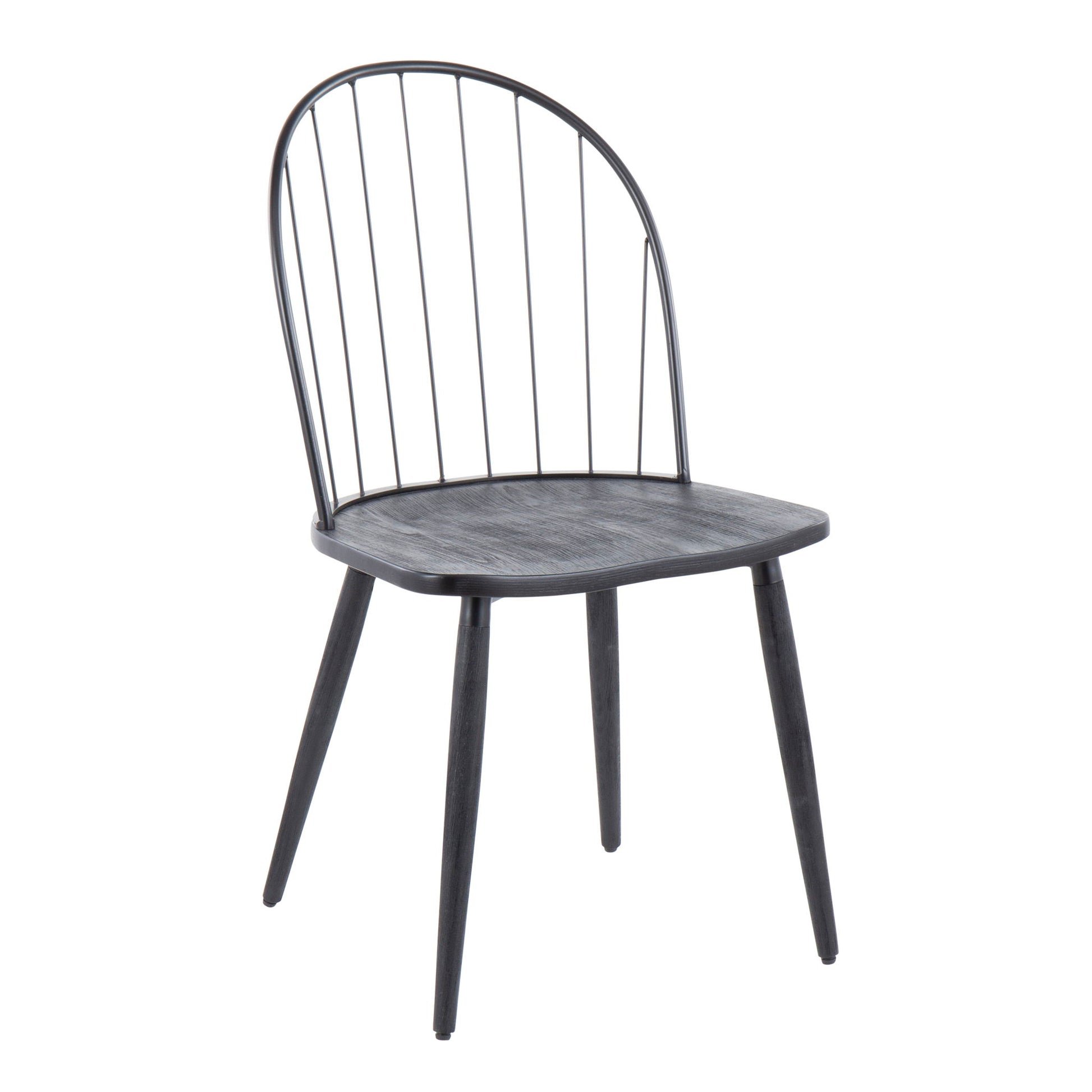 Riley - Industrial High Back Armless Chair (Set of 2) - Black Lumi Source