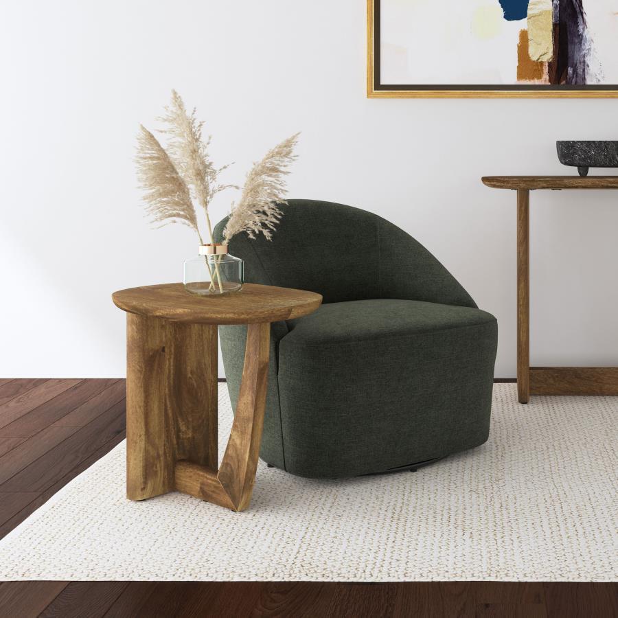 Fletcher - Round Solid Mango Wood Accent Side Table - Brown Coaster Fine Furniture