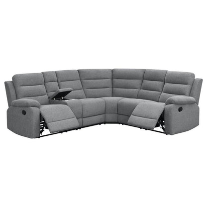 David - Upholstered Reclining Sectional Sofa - Smoke CoasterEveryday