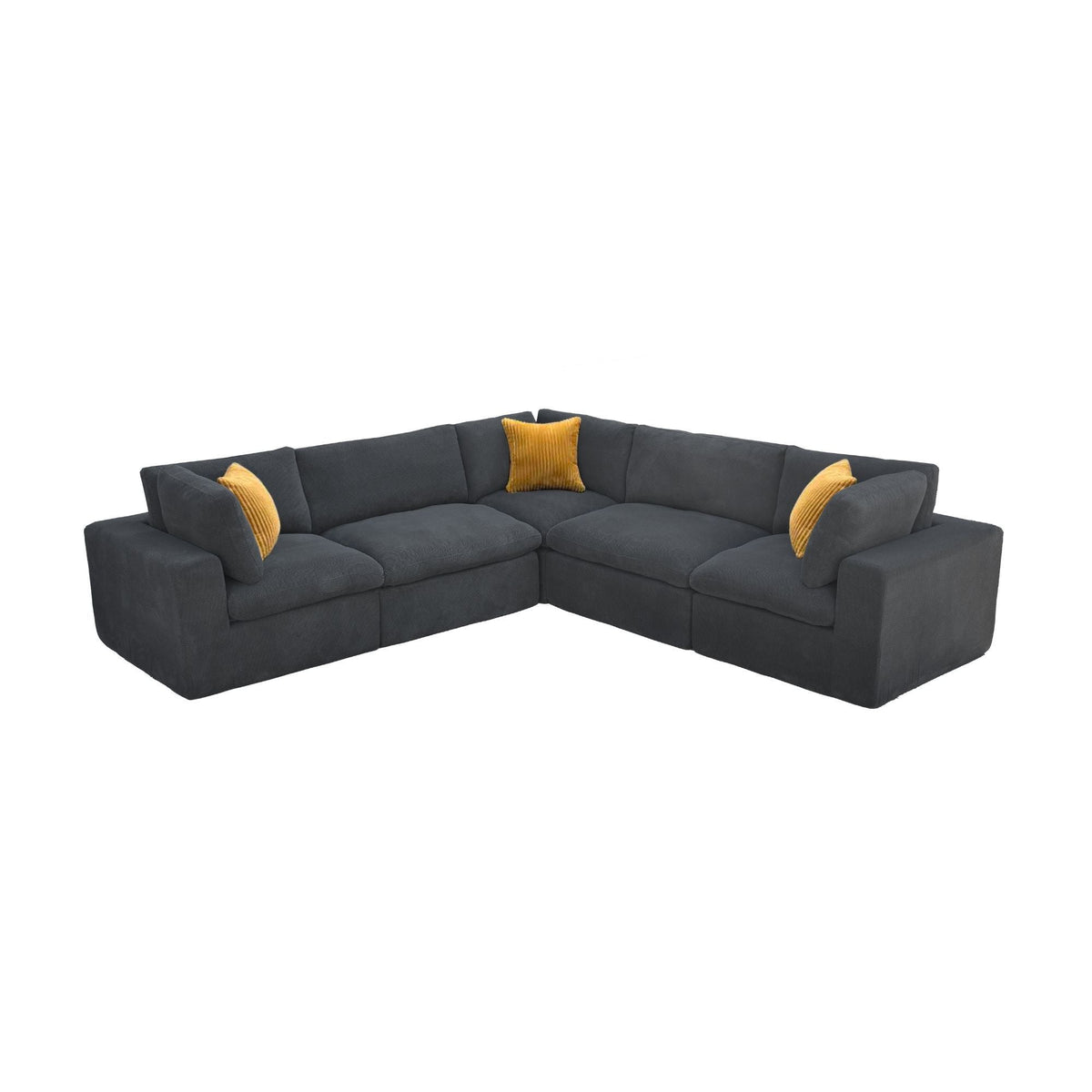 Modular Sectional & Toss Pillows - Dark Gray Home Essentials