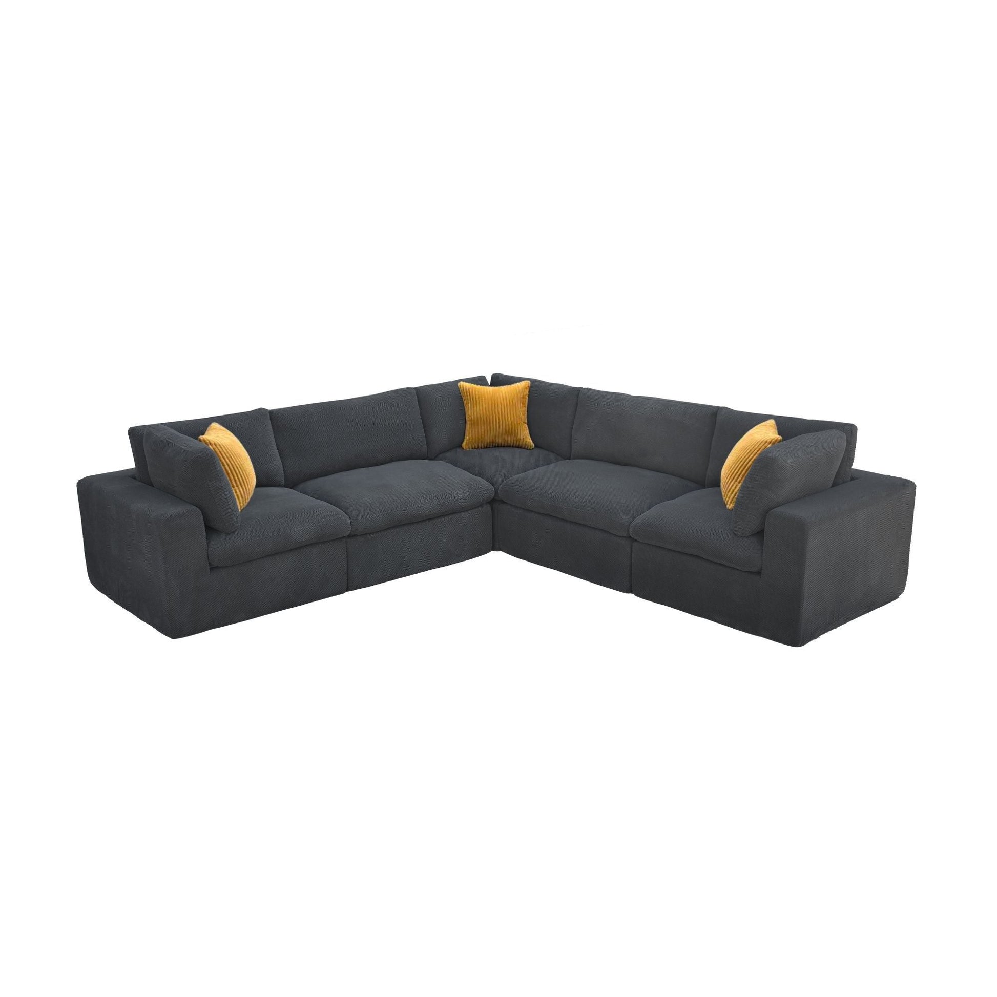 Modular Sectional & Toss Pillows - Dark Gray Home Essentials