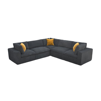 Modular Sectional & Toss Pillows - Dark Gray Home Essentials