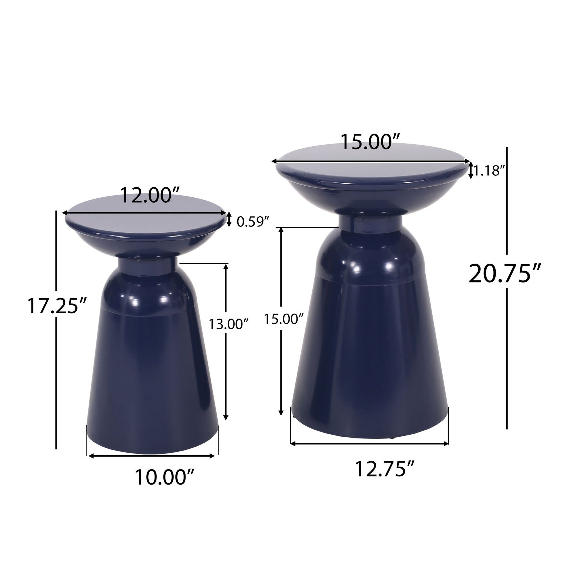 Serenita - Outdoor Side Tables With Flared Design (Set of 2) Noble House