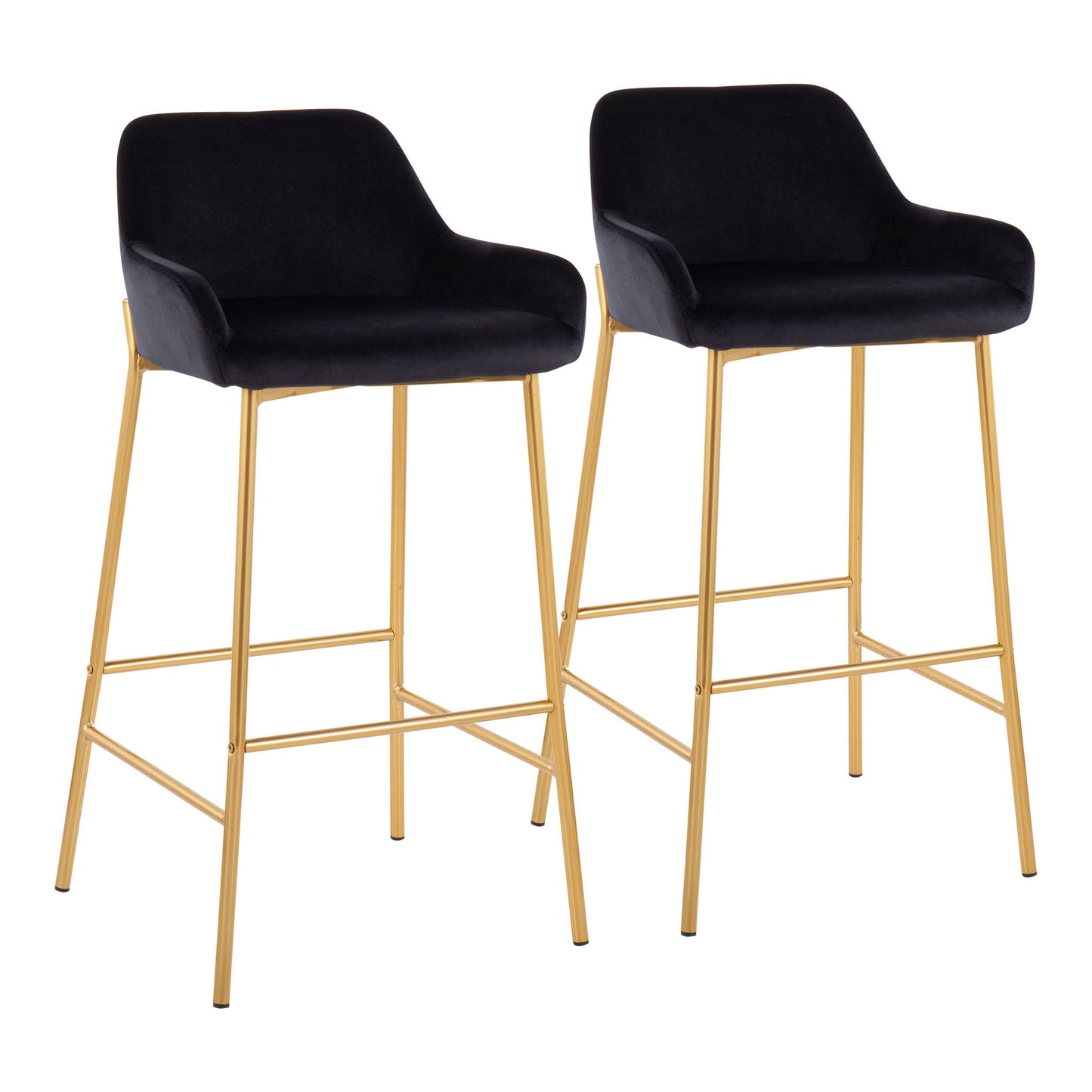 Daniella - Contemporary / Glam Fixed Height Bar Stool (Set of 2) Lumi Source