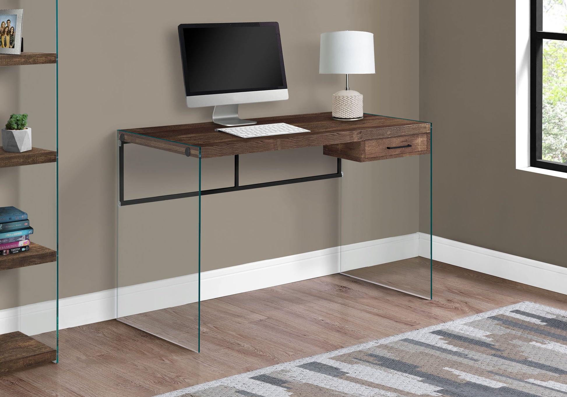 Contemporary Design Computer Desk For Home Office, Storage Drawers 8th Street