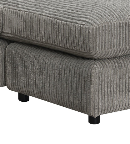 Tavia - Reversible Sectional Sofa With 6 Pillows - Gray Acme