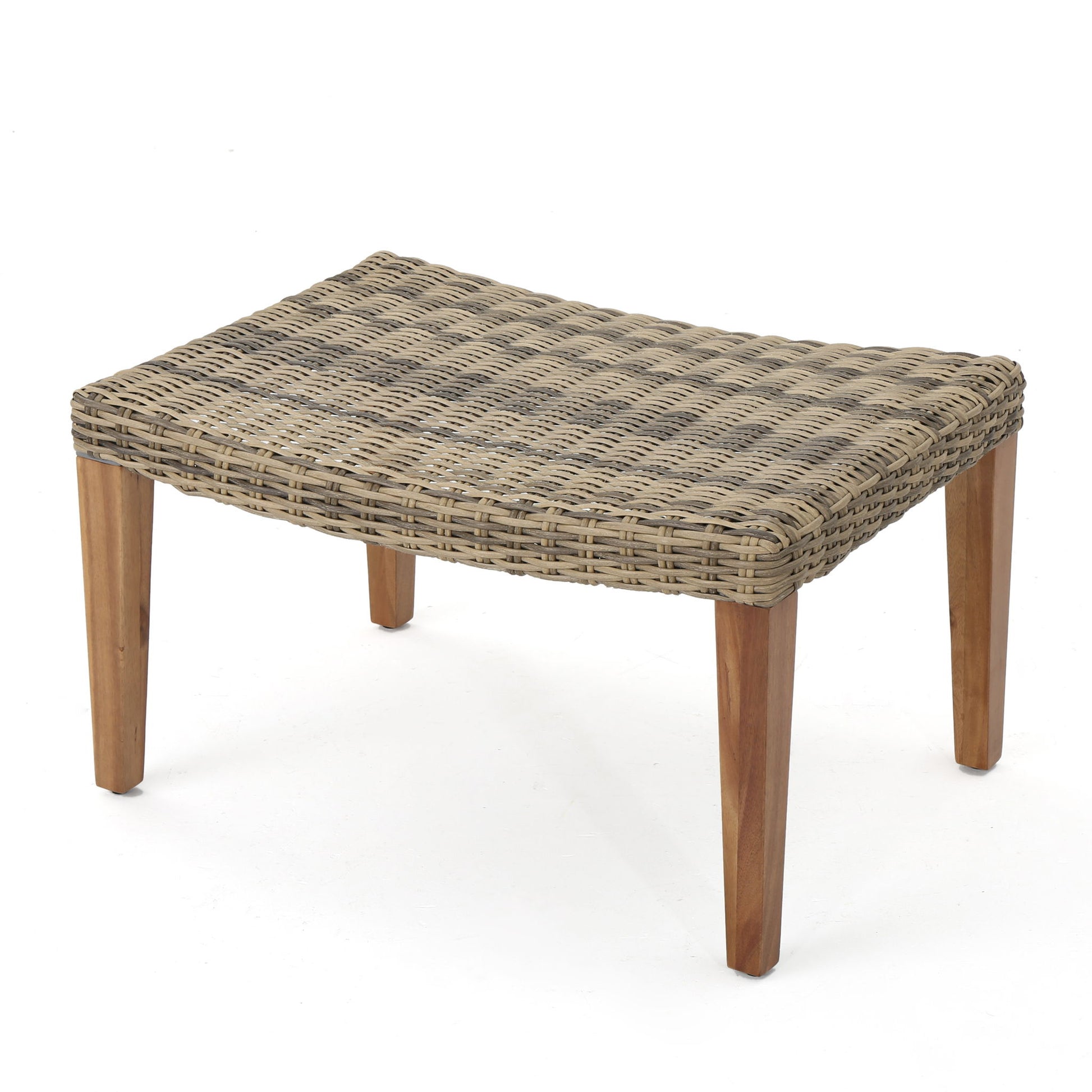 Outdoor Rattan Wicker Ottomans - Gray Noble House