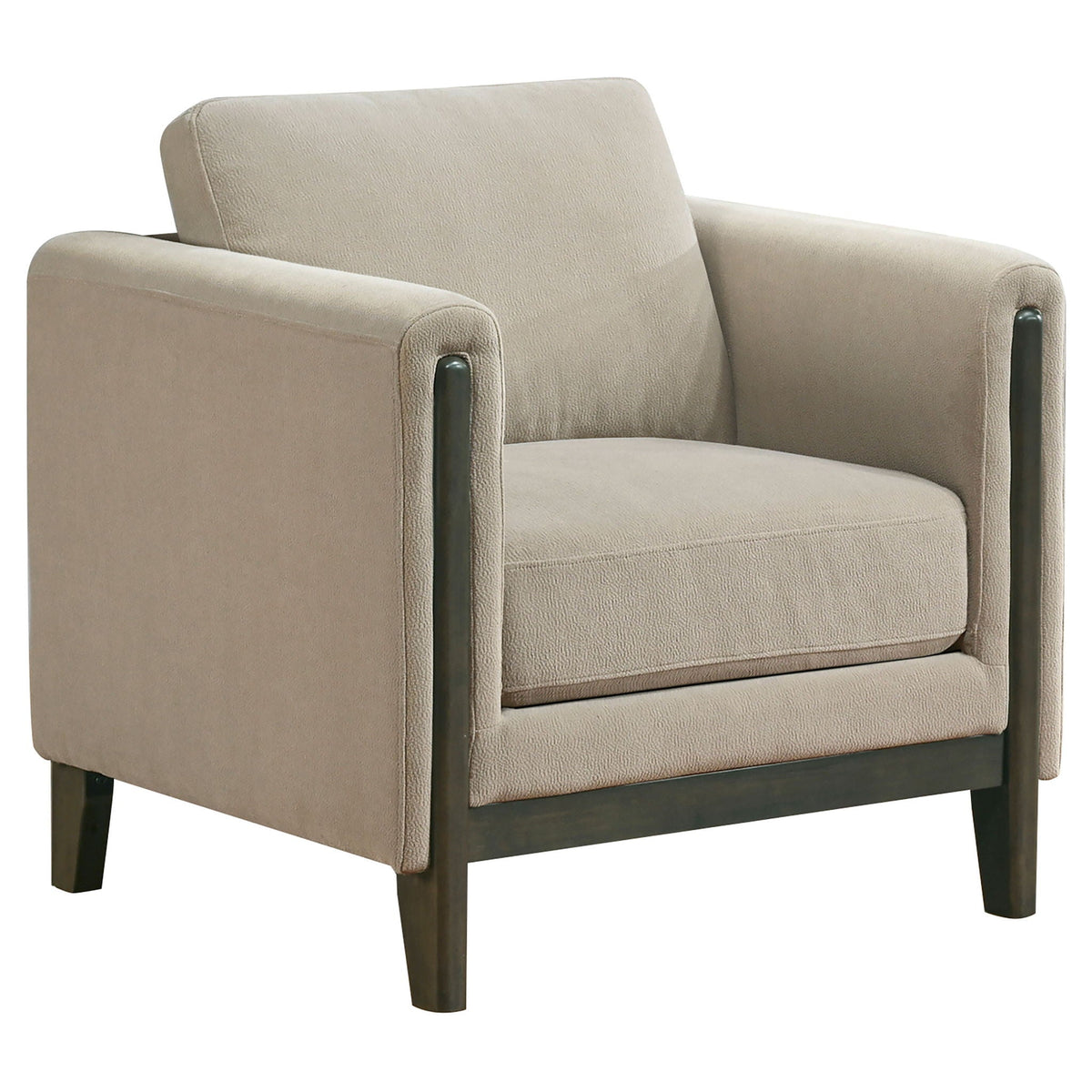 Fisher - Upholstered Panel Arm Accent Chair - Taupe Furniture Max