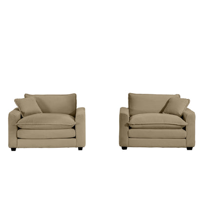 Modern Classic Fabric Single Chair Deep Seat Sofa With Pillow Home Essentials