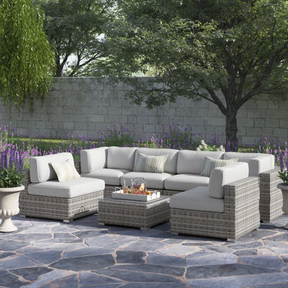 Outdoor Wicker Seating Group With Cushions LSI Patio Furniture