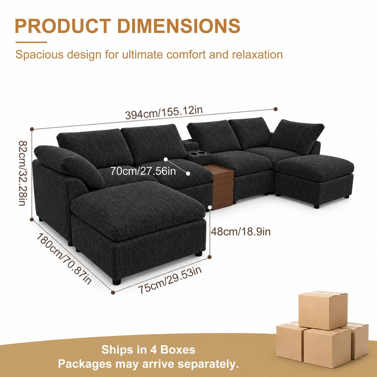 Modular Cloud Couch With Storage Console Home Essentials