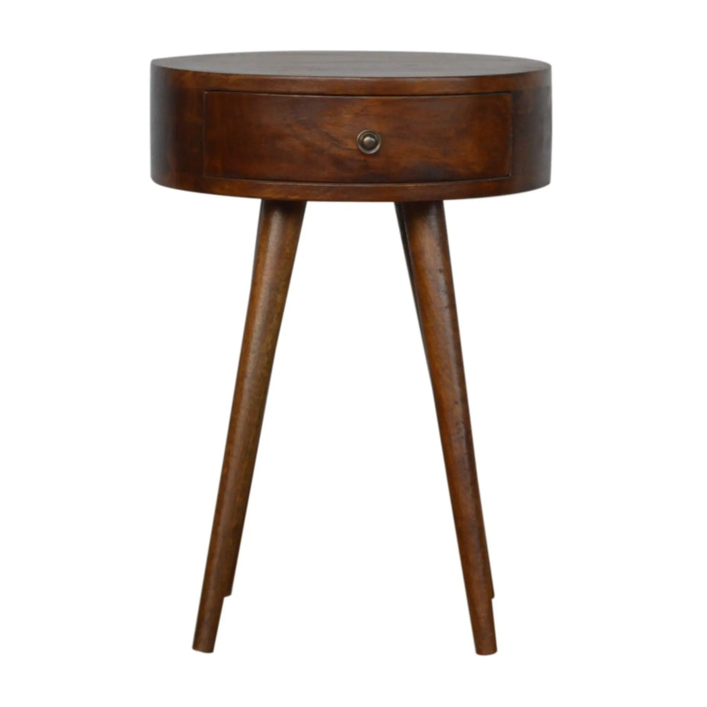 Nordic Chestnut Circular Nightstand Artisan Furniture