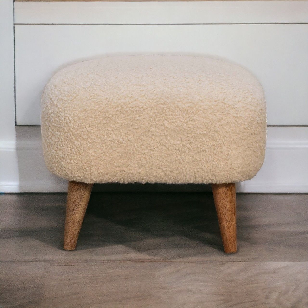 Square Footstool - Cream Artisan Furniture