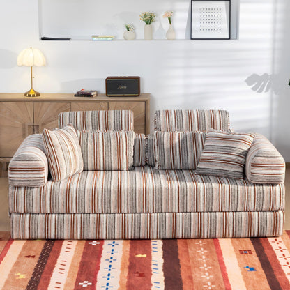 Convertible Sleeper Sofa Bed With High Density Compressed Sponge, Upholstered Couch For Living Room Home Essentials