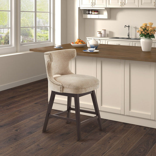 Emmett - 25.75" Swivel Counter Stool - Beige Madison Park