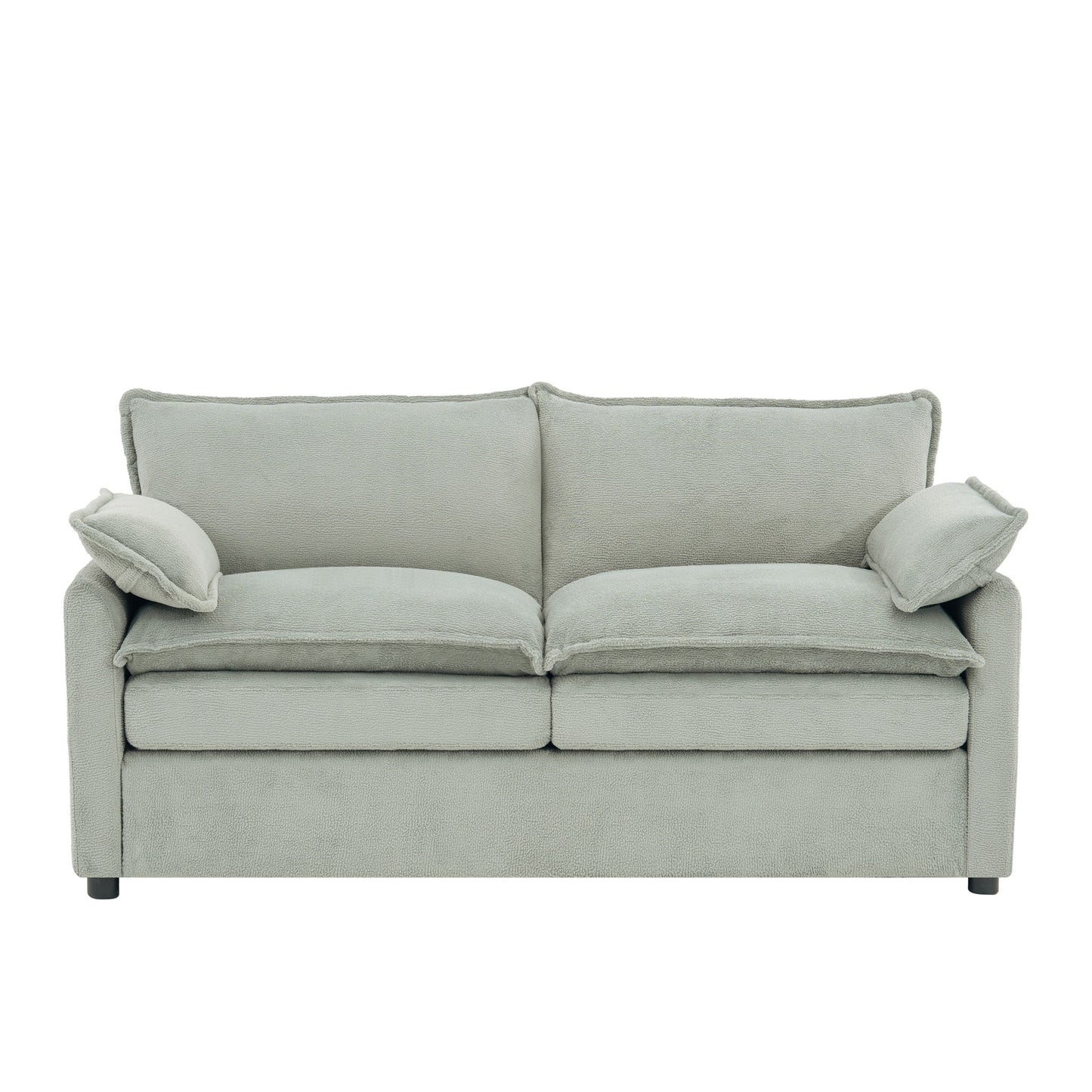 Modern Loveseat Sofa, Upholstered Couch With Side Storage Pockets Hearth and Haven