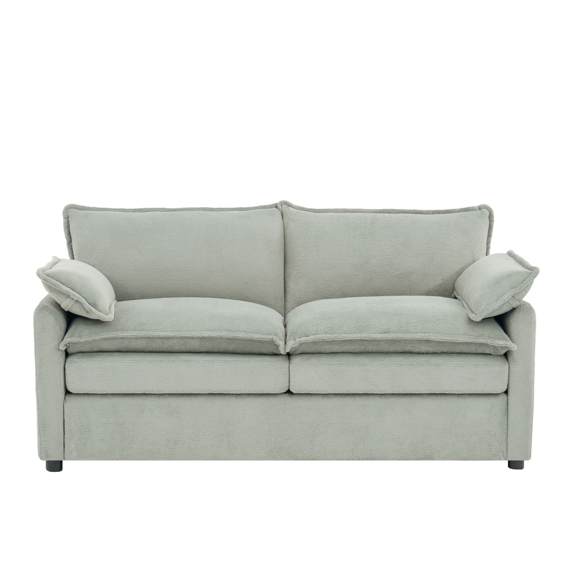 Modern Loveseat Sofa, Upholstered Couch With Side Storage Pockets Hearth and Haven