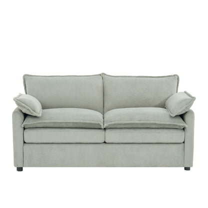 Modern Loveseat Sofa, Upholstered Couch With Side Storage Pockets Hearth and Haven