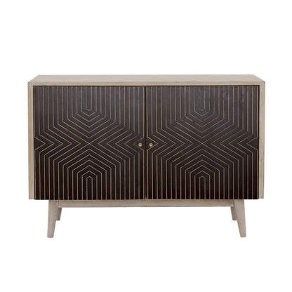 Ixora - 2 Door Wood Accent Cabinet - White Washed And Black CoasterEssence