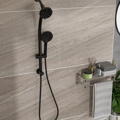 Multi Function Dual Shower Head System With 4.7" Rain Showerhead, 8 Function Hand Shower, Adjustable Slide Bar Daily Nest