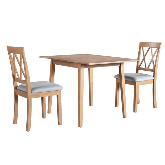 3 Piece Kitchen Dining Set With Drop Leaf Dining Table And 2 Dining Upholstered Chairs, Dining Room Set For Small Places Hearth and Haven