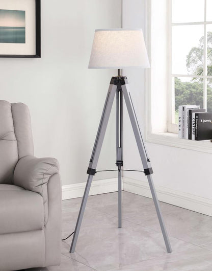 Dayton - Empire Shade Metal Tripod Floor Lamp - Gray Coaster Fine Furniture