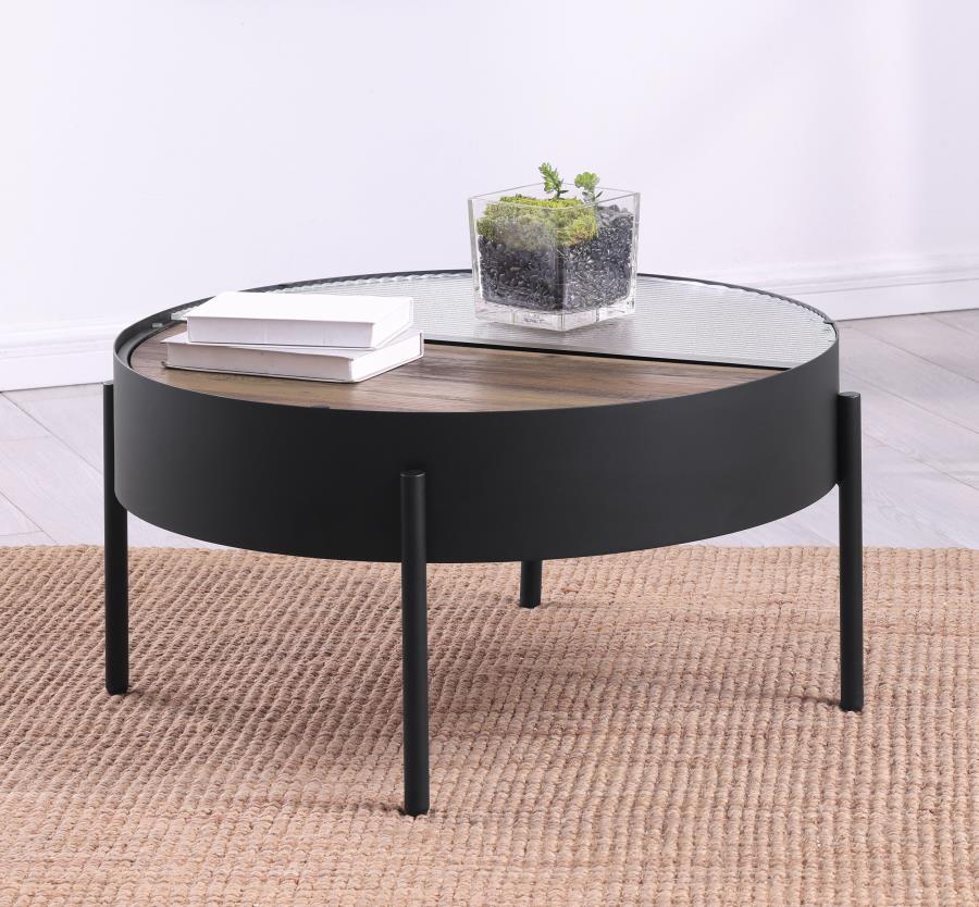 Ozella - Round Table With Hidden Storage Sandy Coaster Fine Furniture