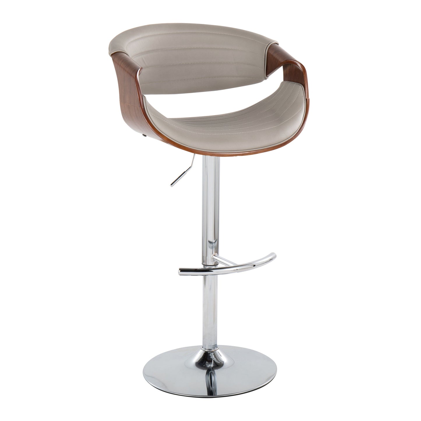 Symphony - Mid Century Modern Adjustable Barstool & Swivel With Rounded T Footrest (Set of 2) Lumi Source