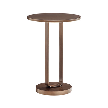 Tareel - Round Accent Table With Open Oval Pedestal - Antique Bronze Home Essentials
