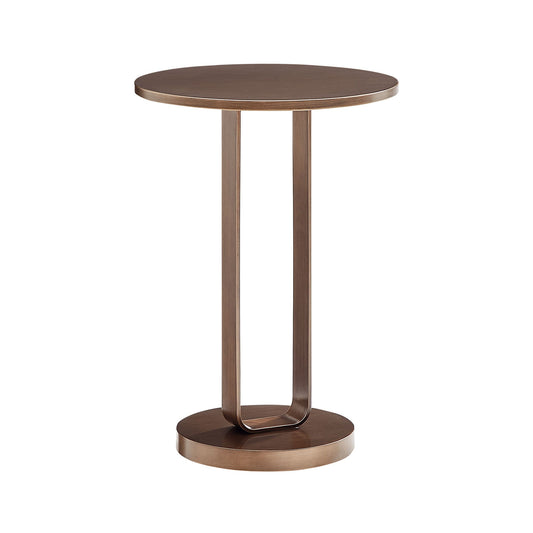 Tareel - Round Accent Table With Open Oval Pedestal - Antique Bronze Home Essentials