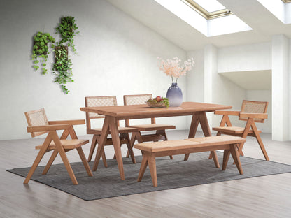 Valentina - 6 Pieces Patio Furniture Set - Rattan / Natural Acme