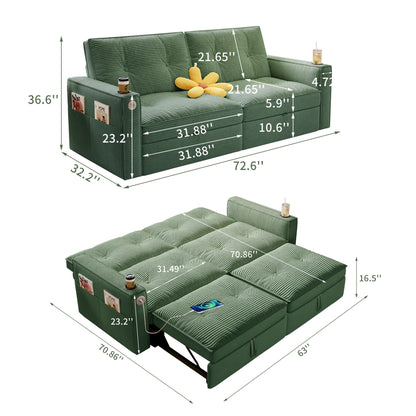 2 In 1 Convertible Sofa Bed For Living Rooms Home Essentials