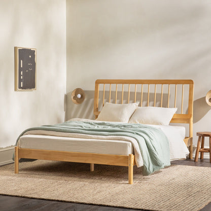 Mid-Century Modern Solid Wood Spindle Bed Walker Edison