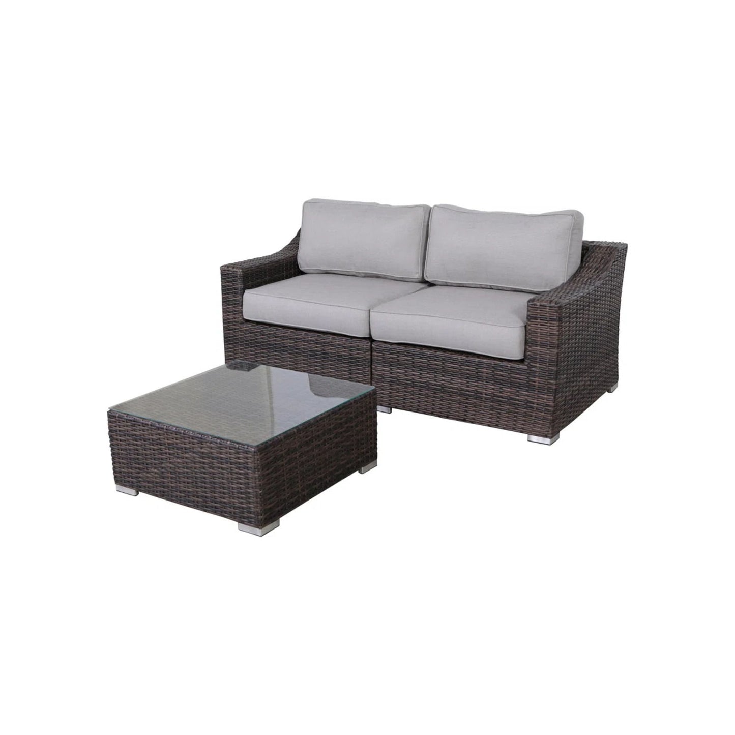 Outdoor Wicker Conversation Set With Cushions, All Weather LSI Patio Furniture