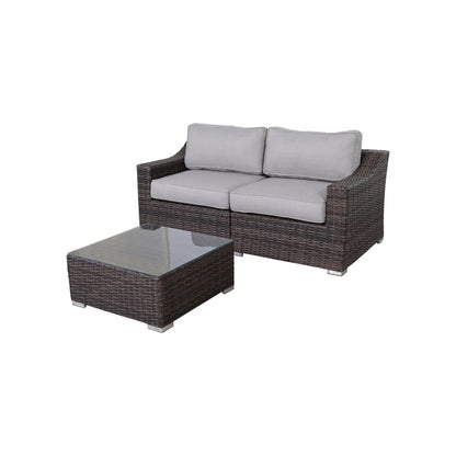 Outdoor Wicker Conversation Set With Cushions, All Weather LSI Patio Furniture