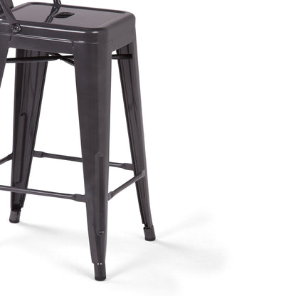 Rayne - Curved Back Metal Stool (Set of 2) Simpli-Home